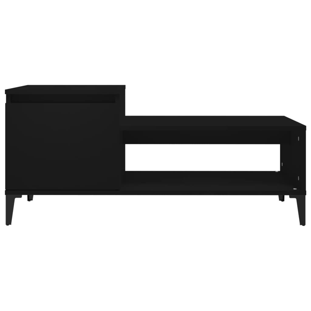 Salontafel 100x50x45 cm bewerkt hout zwart is nu te koop bij PeponiXL, paradijselijk wonen!