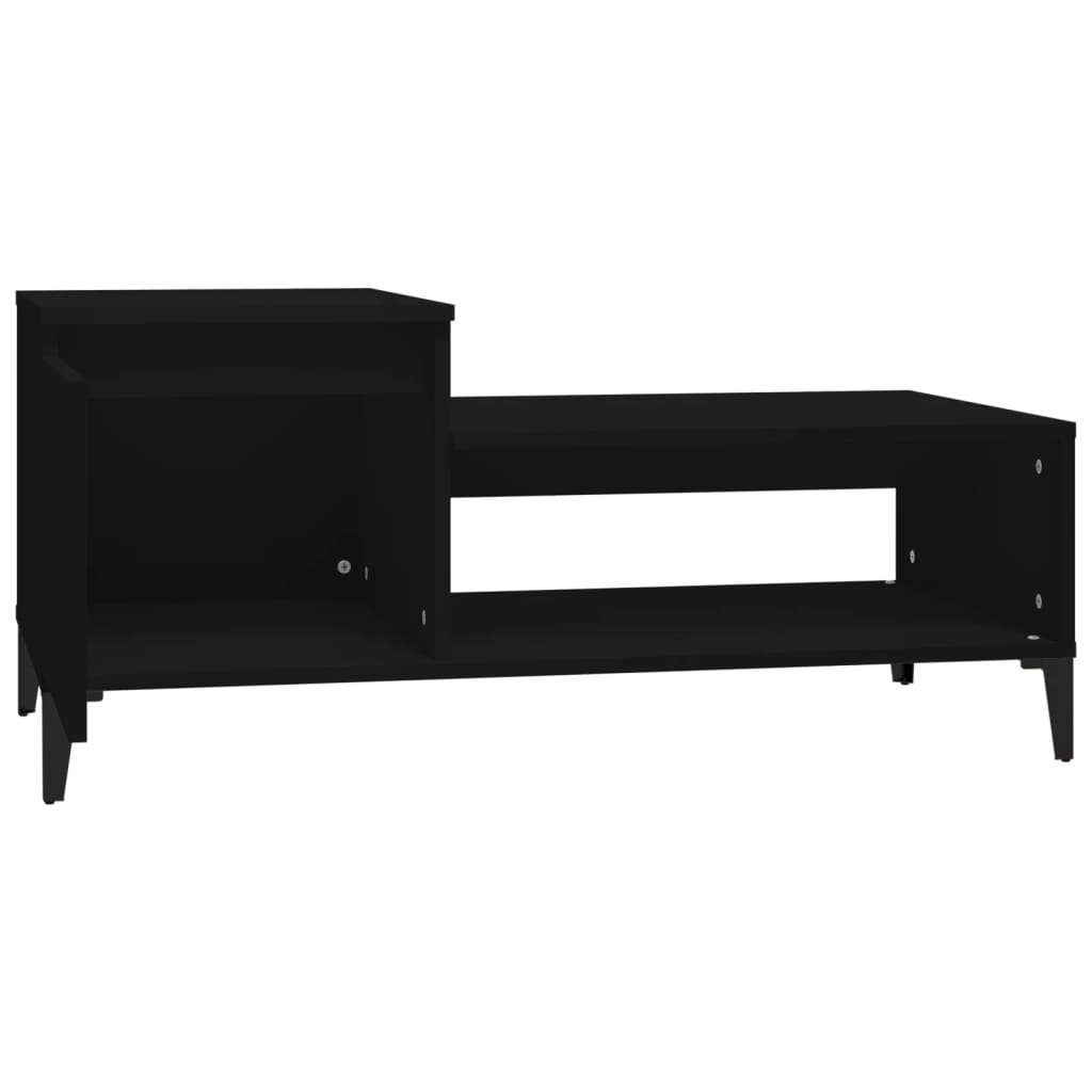 Salontafel 100x50x45 cm bewerkt hout zwart is nu te koop bij PeponiXL, paradijselijk wonen!