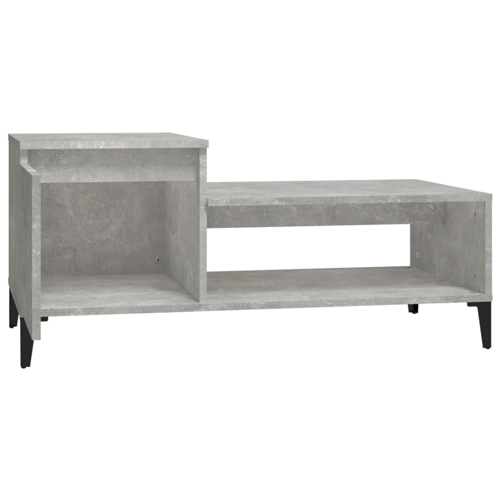 Salontafel 100x50x45 cm bewerkt hout betongrijs is nu te koop bij PeponiXL, paradijselijk wonen!