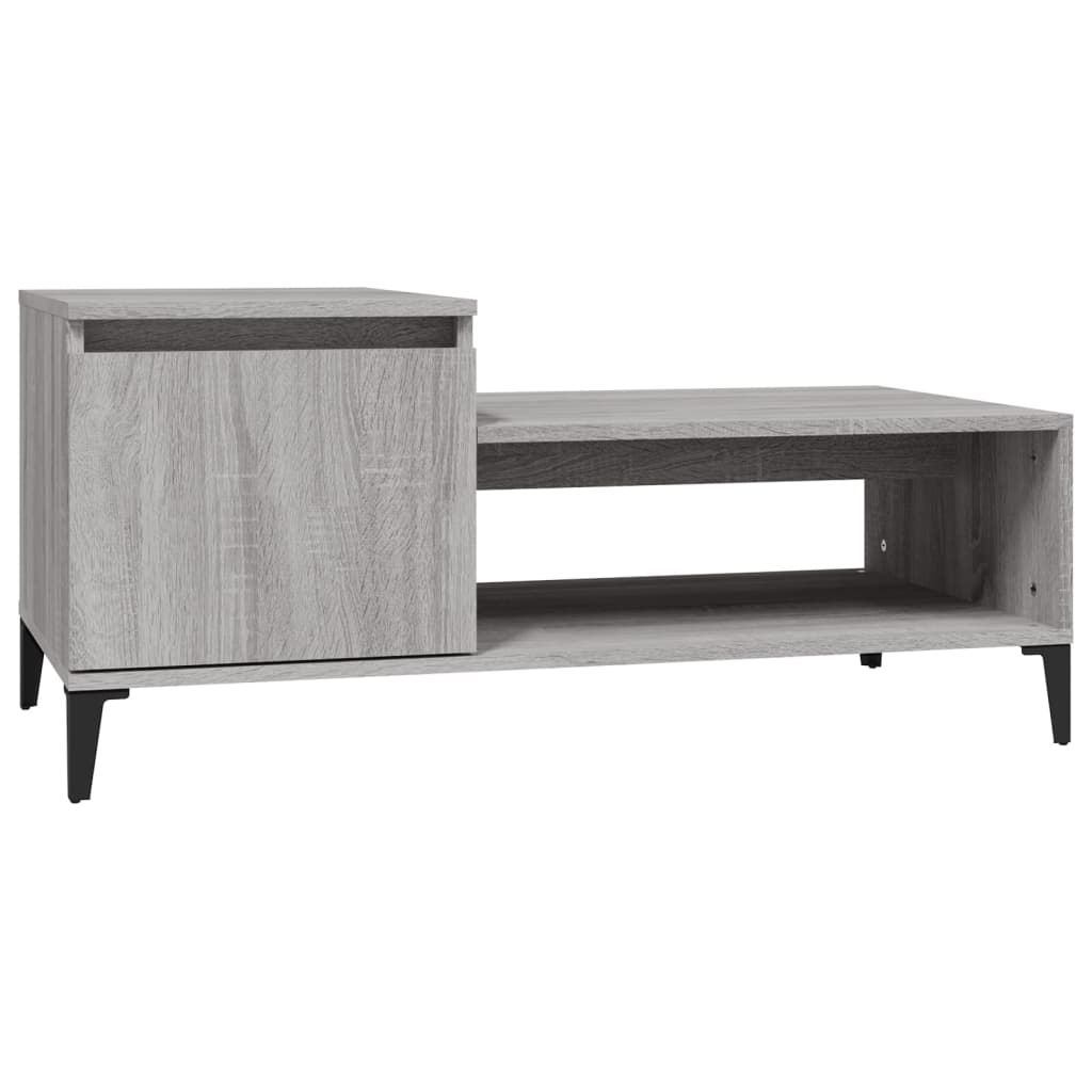 Salontafel 100x50x45 cm bewerkt hout grijs sonoma is nu te koop bij PeponiXL, paradijselijk wonen!