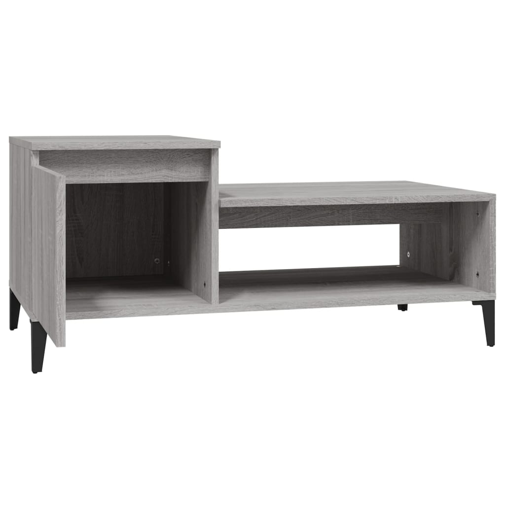 Salontafel 100x50x45 cm bewerkt hout grijs sonoma is nu te koop bij PeponiXL, paradijselijk wonen!