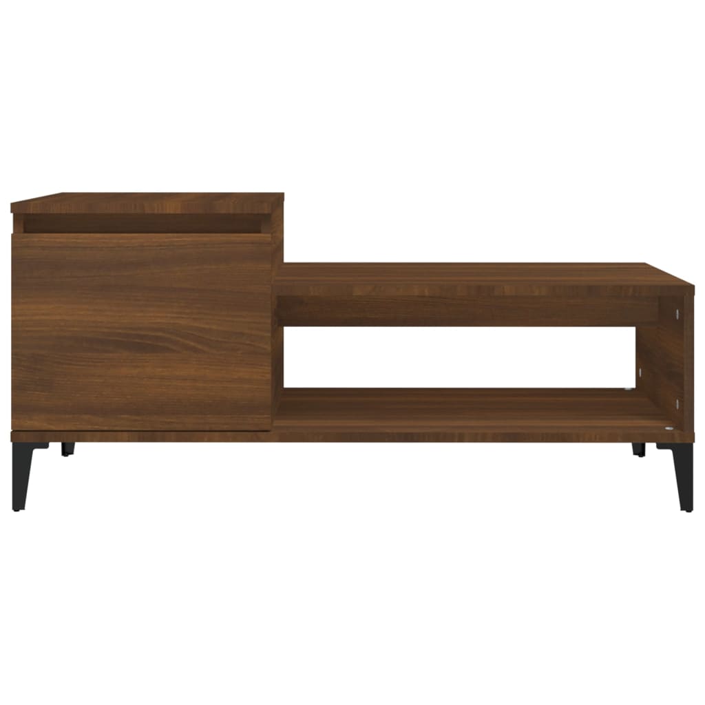Salontafel 100x50x45 cm bewerkt hout bruineiken is nu te koop bij PeponiXL, paradijselijk wonen!