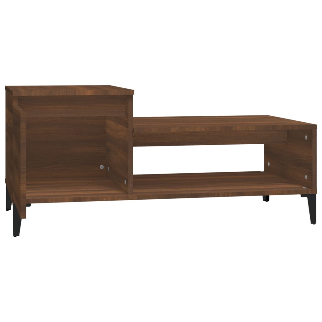 Salontafel 100x50x45 cm bewerkt hout bruineiken is nu te koop bij PeponiXL, paradijselijk wonen!