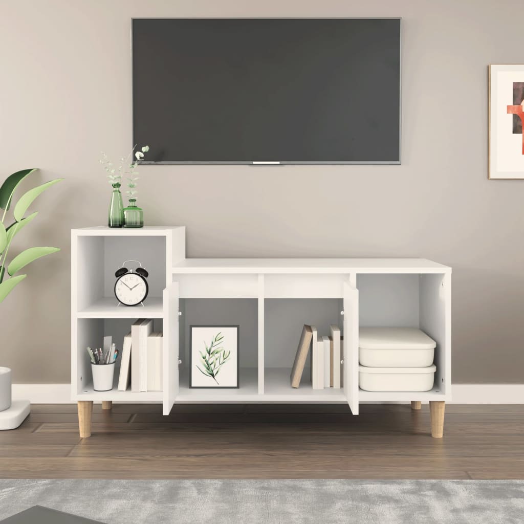 Tv-meubel 100x35x55 cm bewerkt hout wit is nu te koop bij PeponiXL, paradijselijk wonen!