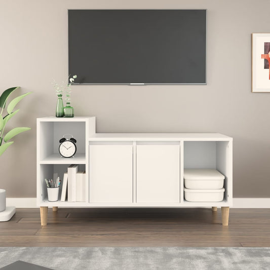 Tv-meubel 100x35x55 cm bewerkt hout wit is nu te koop bij PeponiXL, paradijselijk wonen!