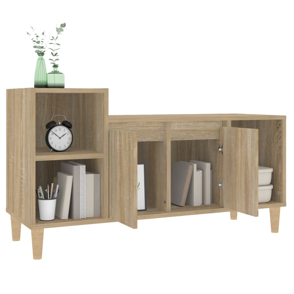 Tv-meubel 100x35x55 cm bewerkt hout sonoma eikenkleurig is nu te koop bij PeponiXL, paradijselijk wonen!