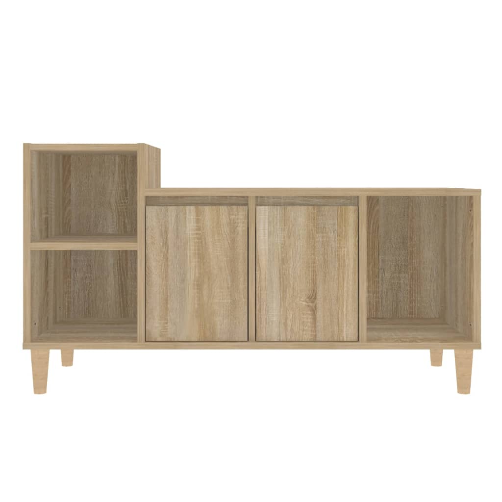 Tv-meubel 100x35x55 cm bewerkt hout sonoma eikenkleurig is nu te koop bij PeponiXL, paradijselijk wonen!