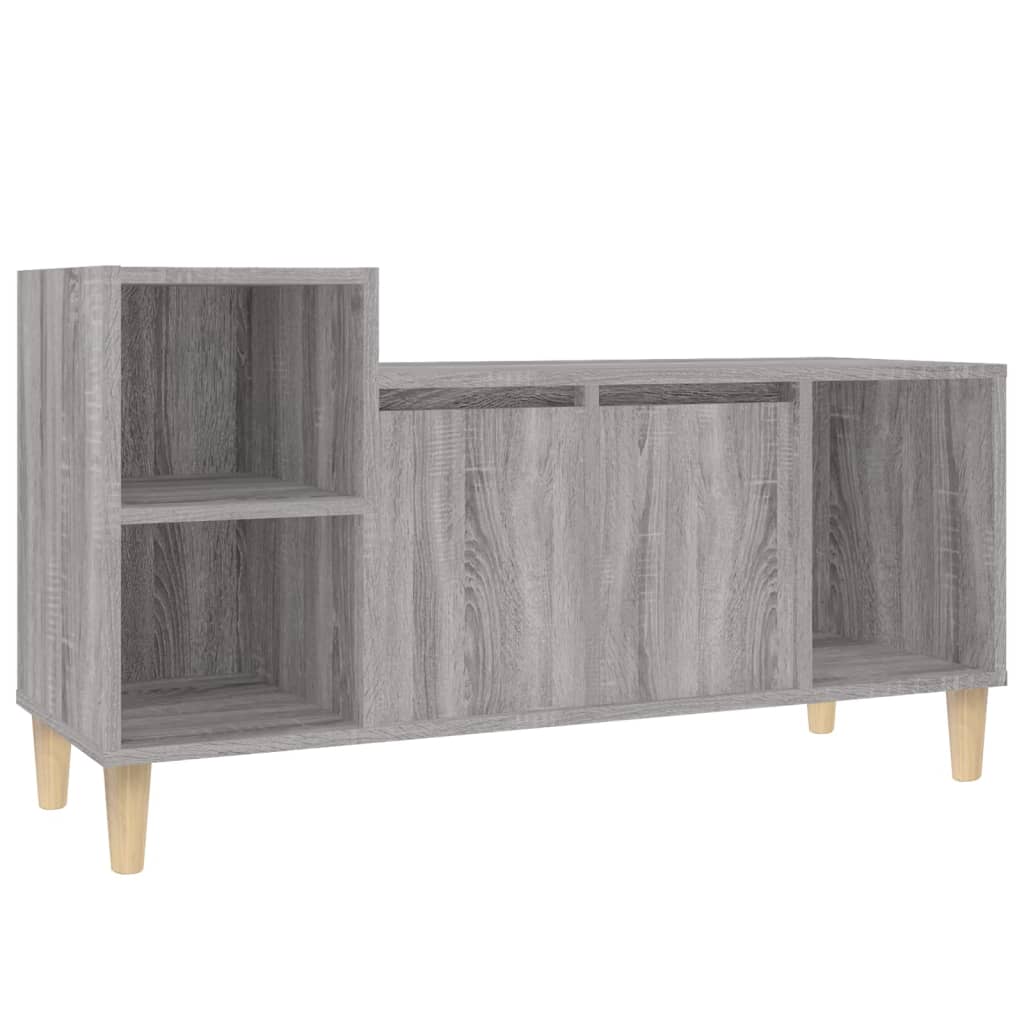 Tv-meubel 100x35x55 cm bewerkt hout grijs sonoma eikenkleurig is nu te koop bij PeponiXL, paradijselijk wonen!