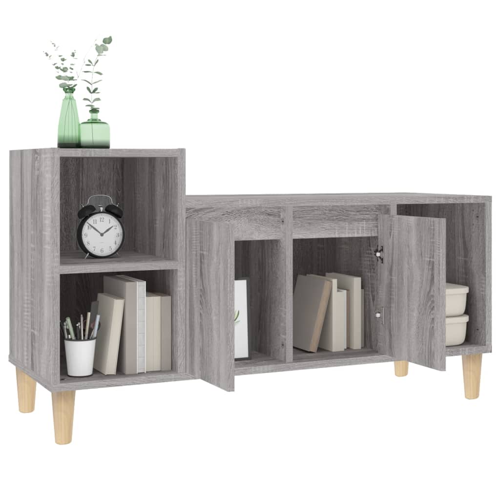 Tv-meubel 100x35x55 cm bewerkt hout grijs sonoma eikenkleurig is nu te koop bij PeponiXL, paradijselijk wonen!
