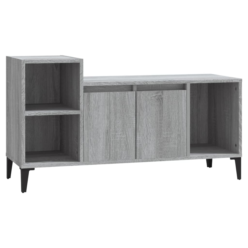 Tv-meubel 100x35x55 cm bewerkt hout grijs sonoma eikenkleurig is nu te koop bij PeponiXL, paradijselijk wonen!