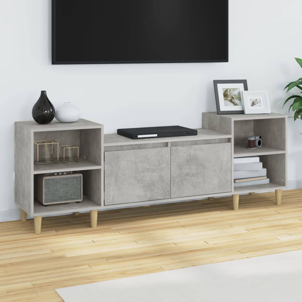 Tv-meubel 160x35x55 cm bewerkt hout betongrijs is nu te koop bij PeponiXL, paradijselijk wonen!
