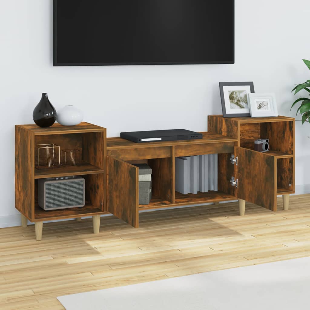 Tv-meubel 160x35x55 cm bewerkt hout gerookt eikenkleurig is nu te koop bij PeponiXL, paradijselijk wonen!
