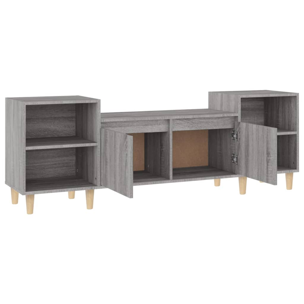 Tv-meubel 160x35x55 cm bewerkt hout grijs sonoma eikenkleurig is nu te koop bij PeponiXL, paradijselijk wonen!