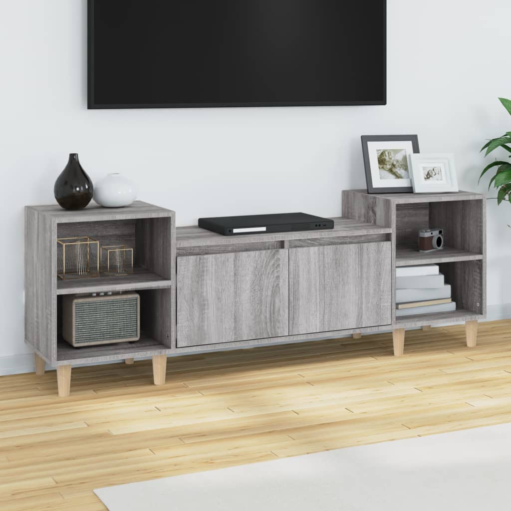 Tv-meubel 160x35x55 cm bewerkt hout grijs sonoma eikenkleurig is nu te koop bij PeponiXL, paradijselijk wonen!