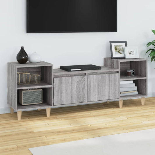 Tv-meubel 160x35x55 cm bewerkt hout grijs sonoma eikenkleurig is nu te koop bij PeponiXL, paradijselijk wonen!