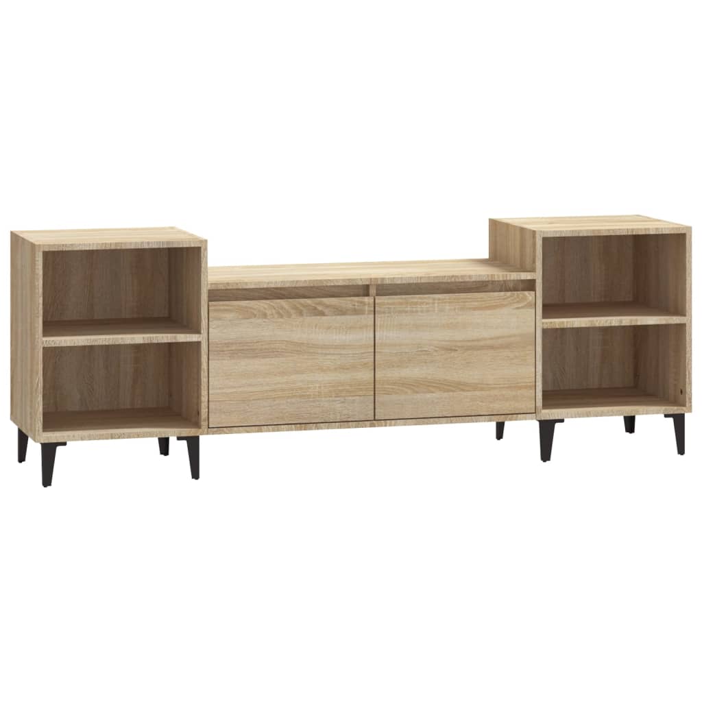 Tv-meubel 160x35x55 cm bewerkt hout sonoma eikenkleurig is nu te koop bij PeponiXL, paradijselijk wonen!