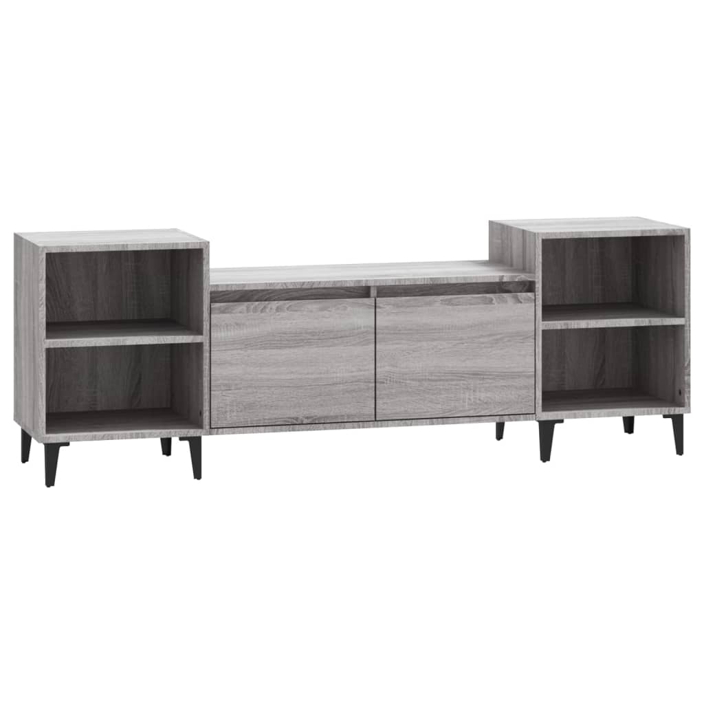 Tv-meubel 160x35x55 cm bewerkt hout grijs sonoma eikenkleurig is nu te koop bij PeponiXL, paradijselijk wonen!