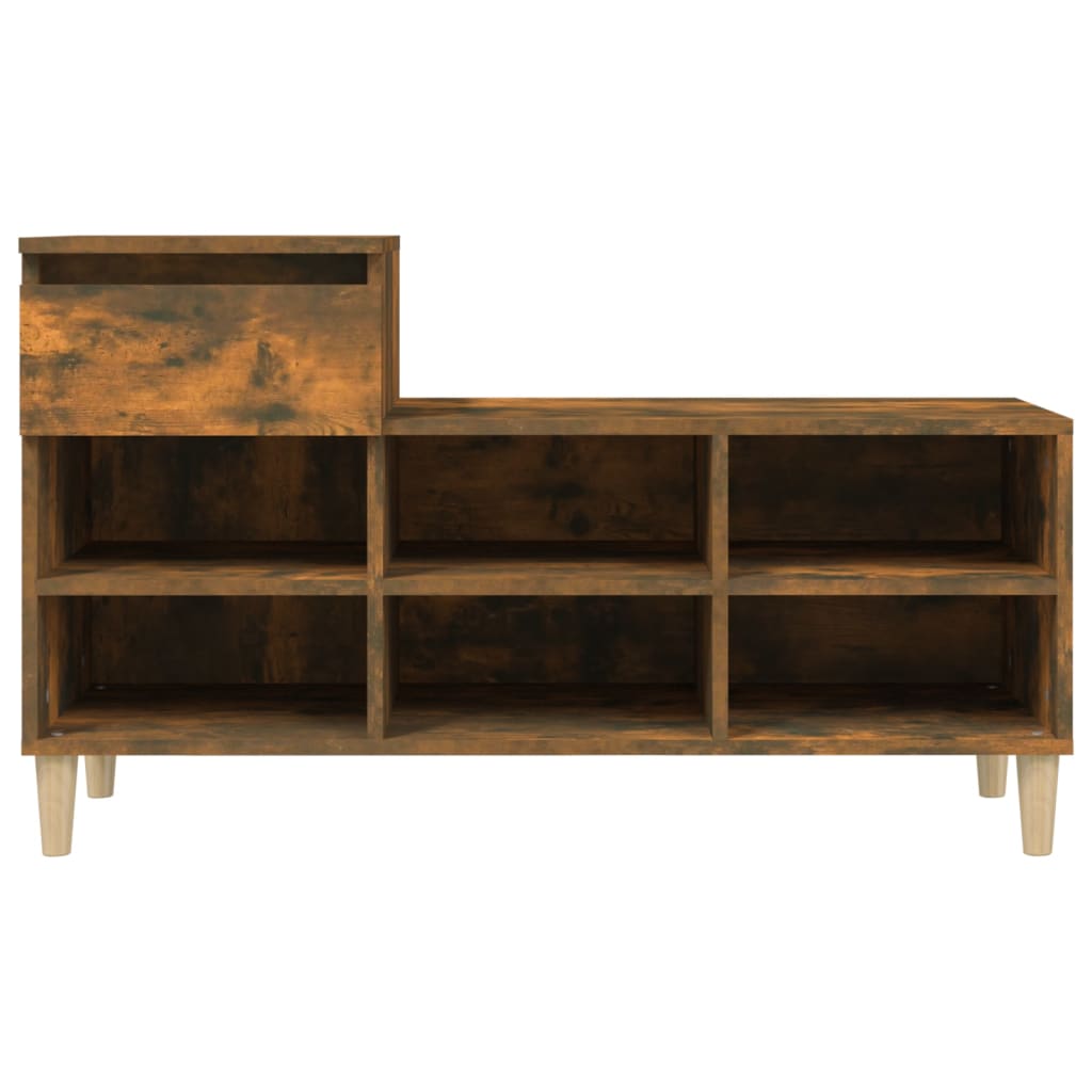 Schoenenkast 102x36x60 cm bewerkt hout gerookt eikenkleurig is nu te koop bij PeponiXL, paradijselijk wonen!