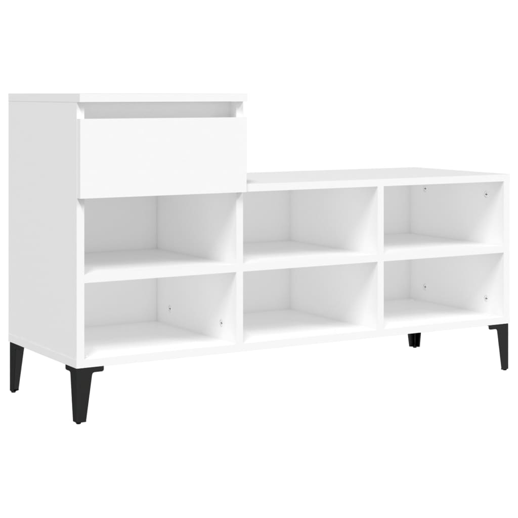 Schoenenkast 102x36x60 cm bewerkt hout wit is nu te koop bij PeponiXL, paradijselijk wonen!