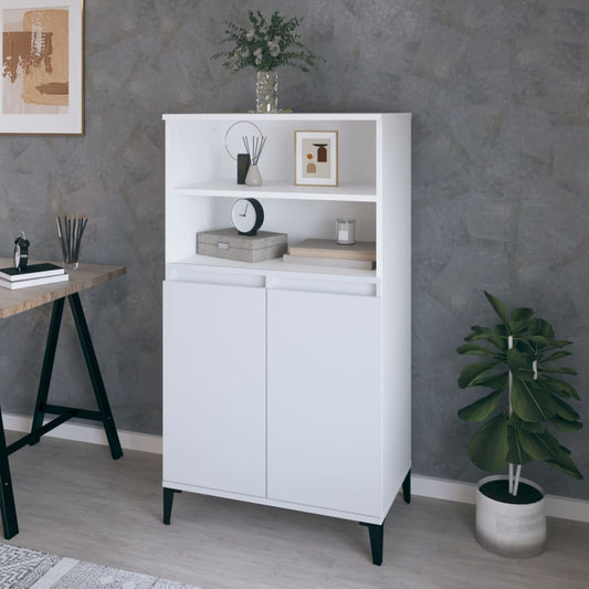 Hoge kast 60x36x110 cm bewerkt hout wit is nu te koop bij PeponiXL, paradijselijk wonen!