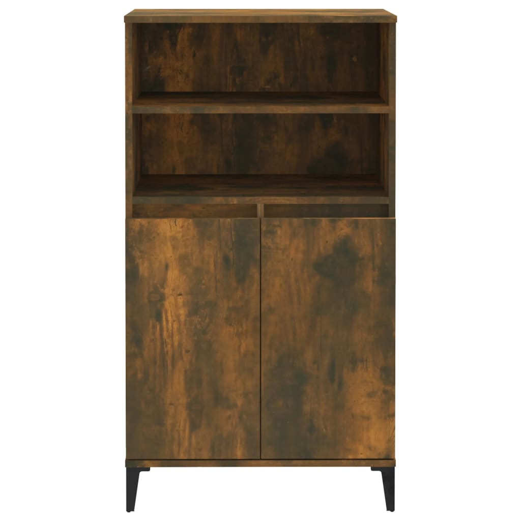 Hoge kast 60x36x110 cm bewerkt hout gerookt eikenkleurig is nu te koop bij PeponiXL, paradijselijk wonen!
