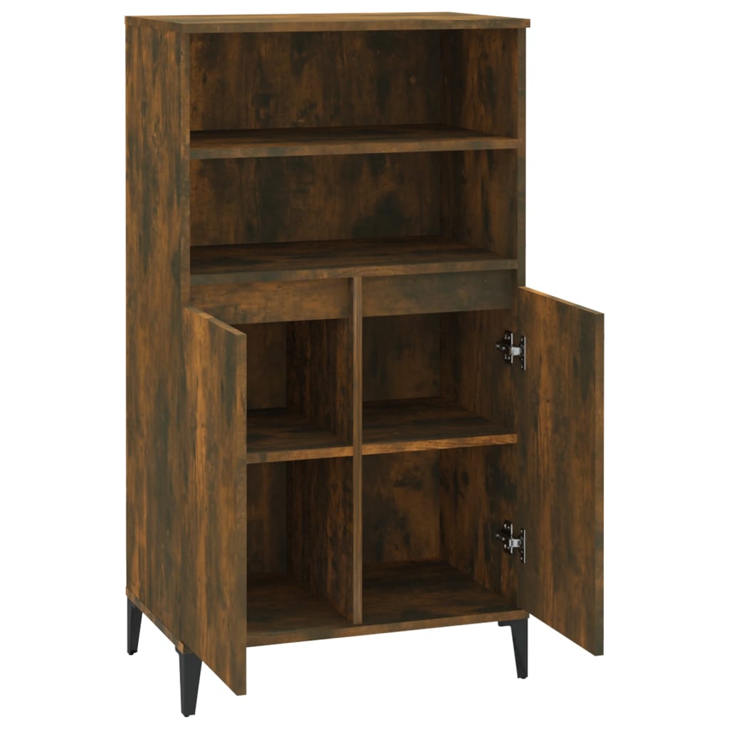 Hoge kast 60x36x110 cm bewerkt hout gerookt eikenkleurig is nu te koop bij PeponiXL, paradijselijk wonen!