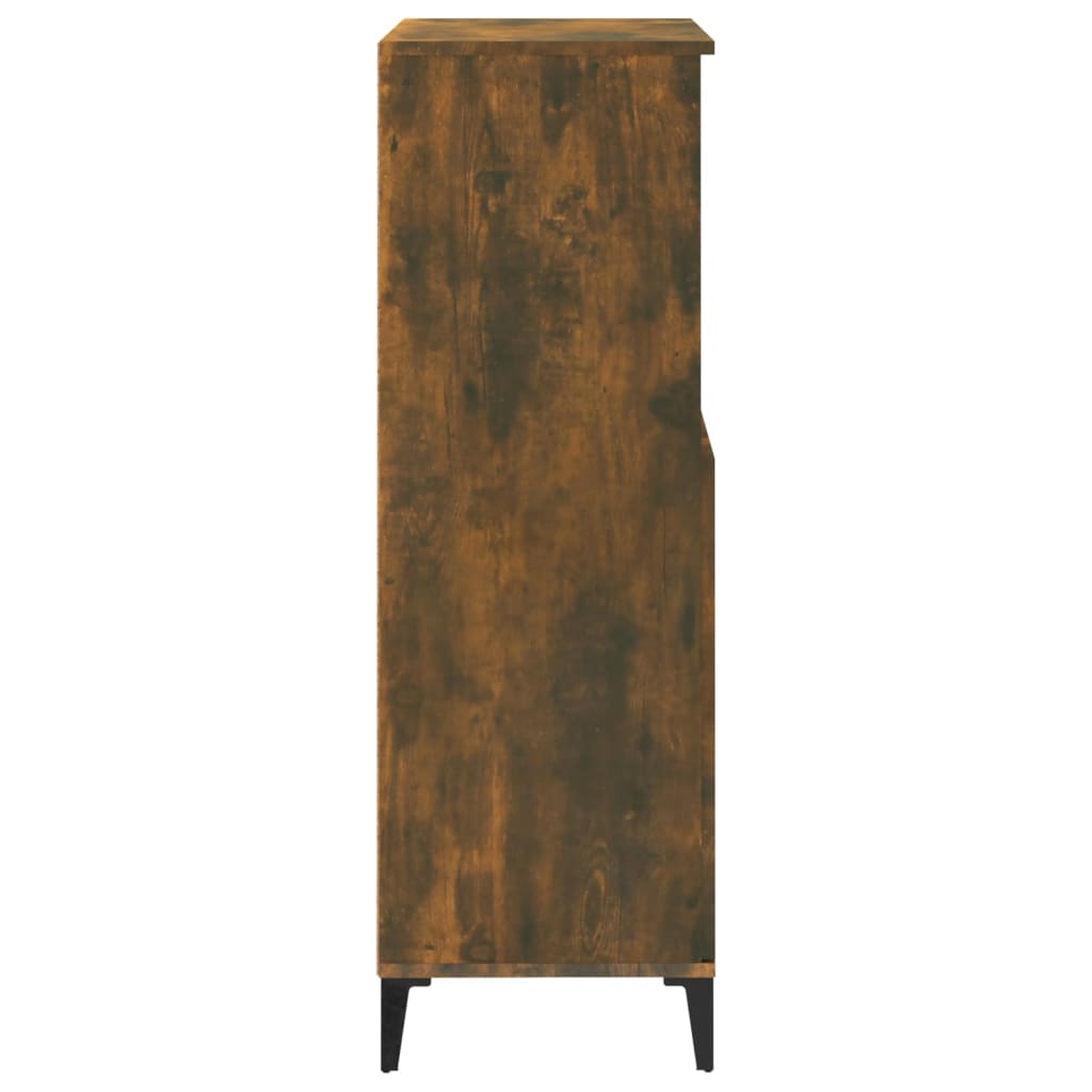 Hoge kast 60x36x110 cm bewerkt hout gerookt eikenkleurig is nu te koop bij PeponiXL, paradijselijk wonen!