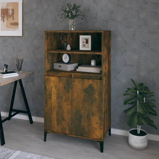 Hoge kast 60x36x110 cm bewerkt hout gerookt eikenkleurig is nu te koop bij PeponiXL, paradijselijk wonen!