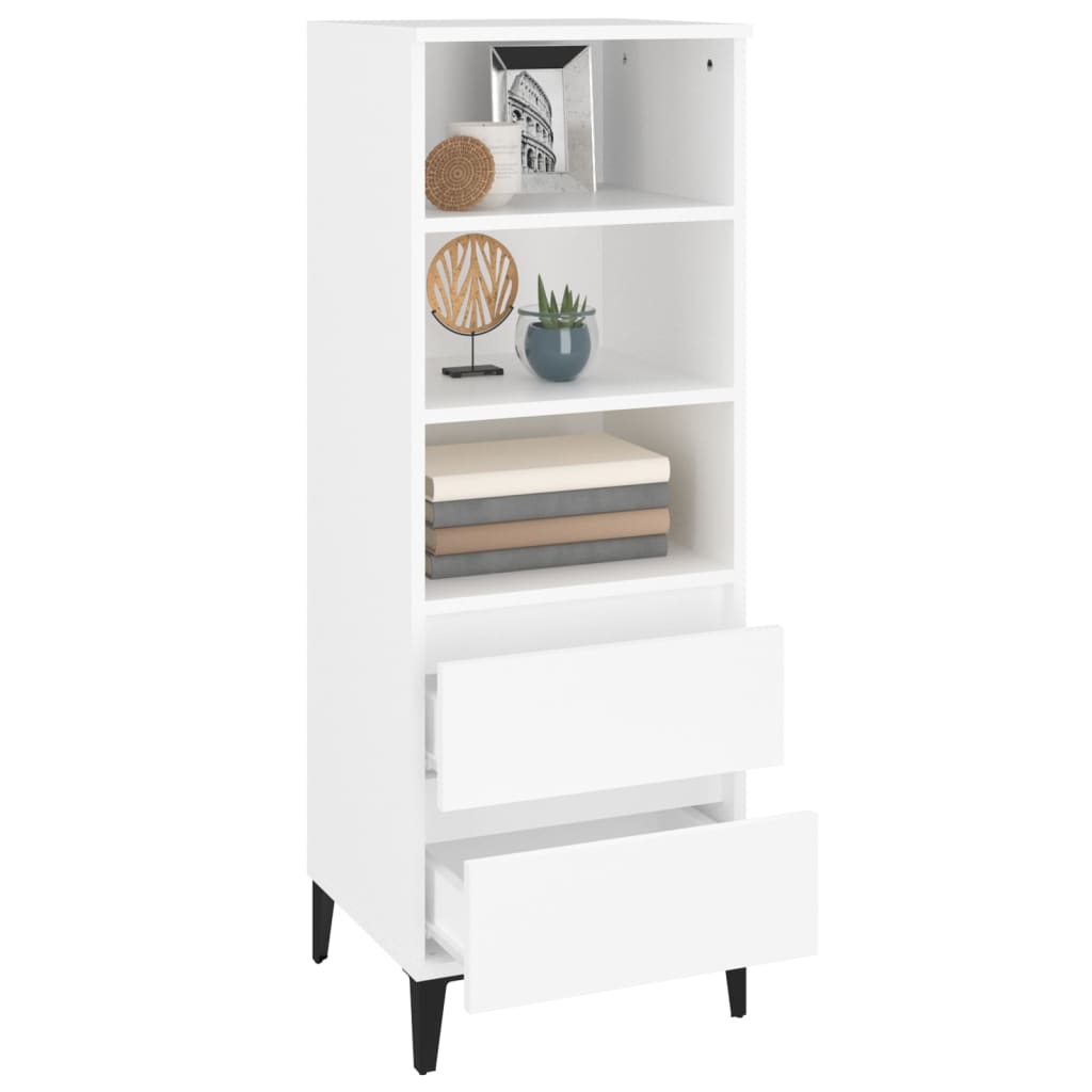 Hoge kast 40x36x110 cm bewerkt hout wit is nu te koop bij PeponiXL, paradijselijk wonen!