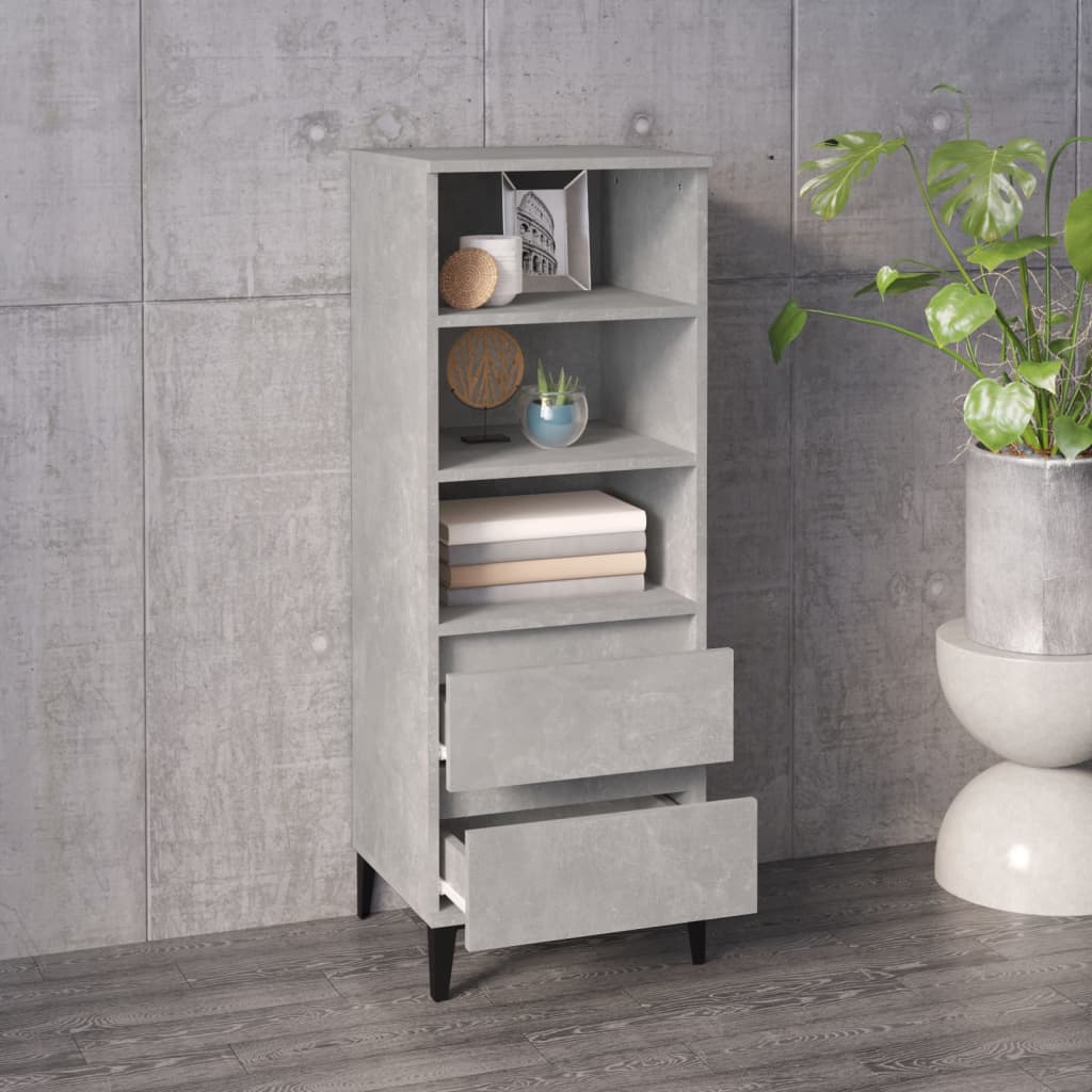 Hoge kast 40x36x110 cm bewerkt hout betongrijs is nu te koop bij PeponiXL, paradijselijk wonen!