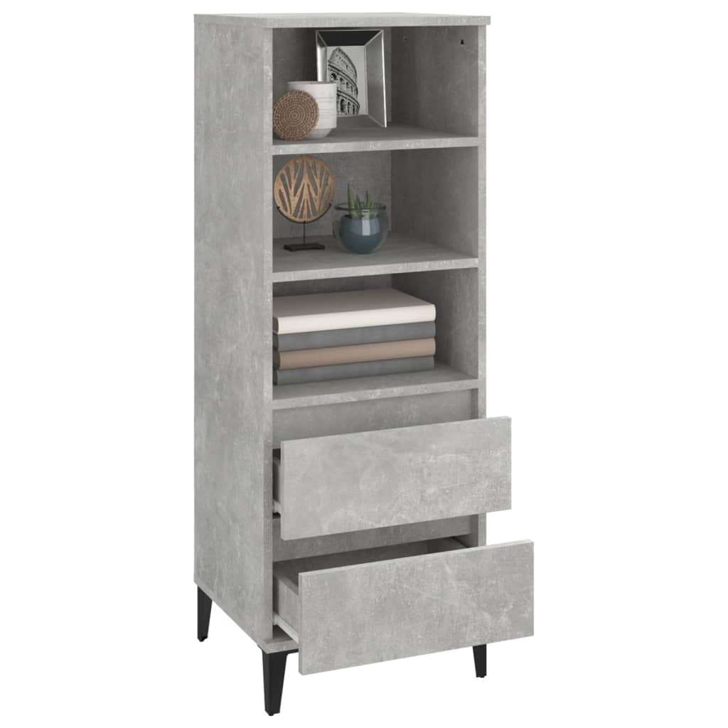 Hoge kast 40x36x110 cm bewerkt hout betongrijs is nu te koop bij PeponiXL, paradijselijk wonen!