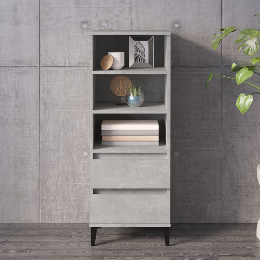 Hoge kast 40x36x110 cm bewerkt hout betongrijs is nu te koop bij PeponiXL, paradijselijk wonen!