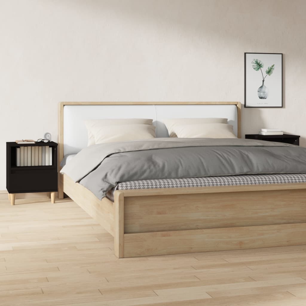 Nachtkastjes 2 st 40x35x50 cm zwart is nu te koop bij PeponiXL, paradijselijk wonen!