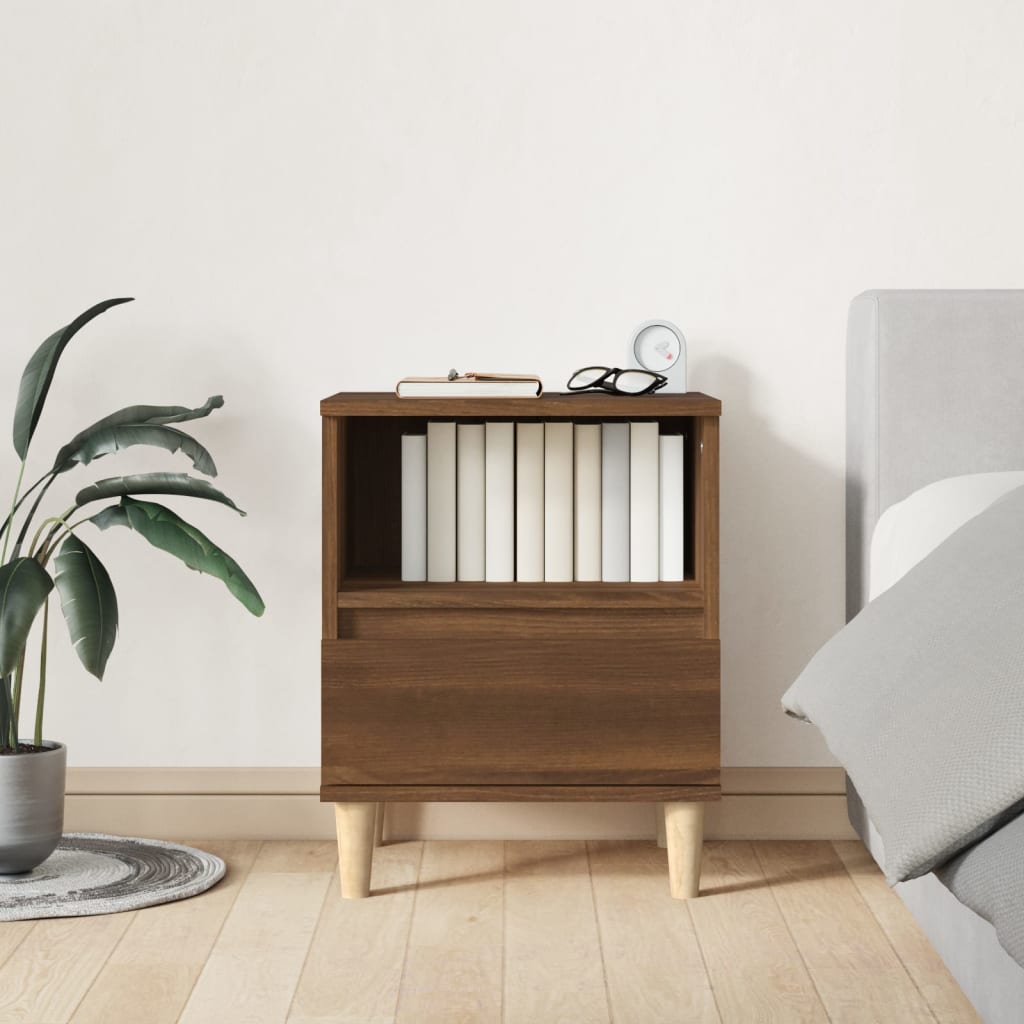 Nachtkastjes 2 st 40x35x50 cm bruin eikenkleur is nu te koop bij PeponiXL, paradijselijk wonen!