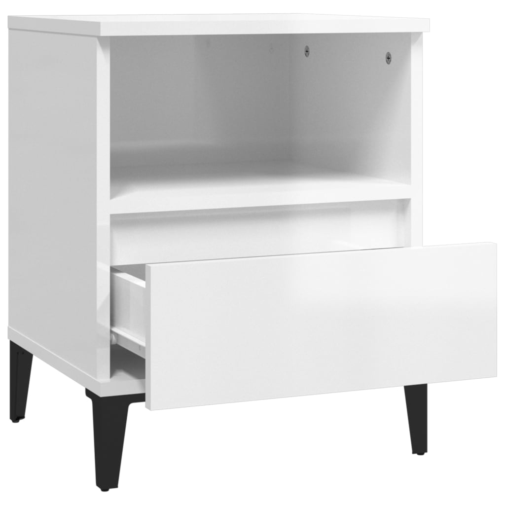 Nachtkastjes 2 st 40x35x50 cm hoogglans wit is nu te koop bij PeponiXL, paradijselijk wonen!