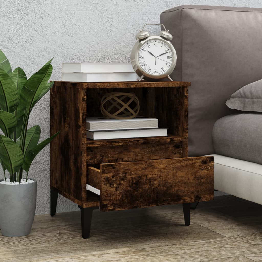Nachtkastjes 2 st 40x35x50 cm gerookt eikenkleurig is nu te koop bij PeponiXL, paradijselijk wonen!
