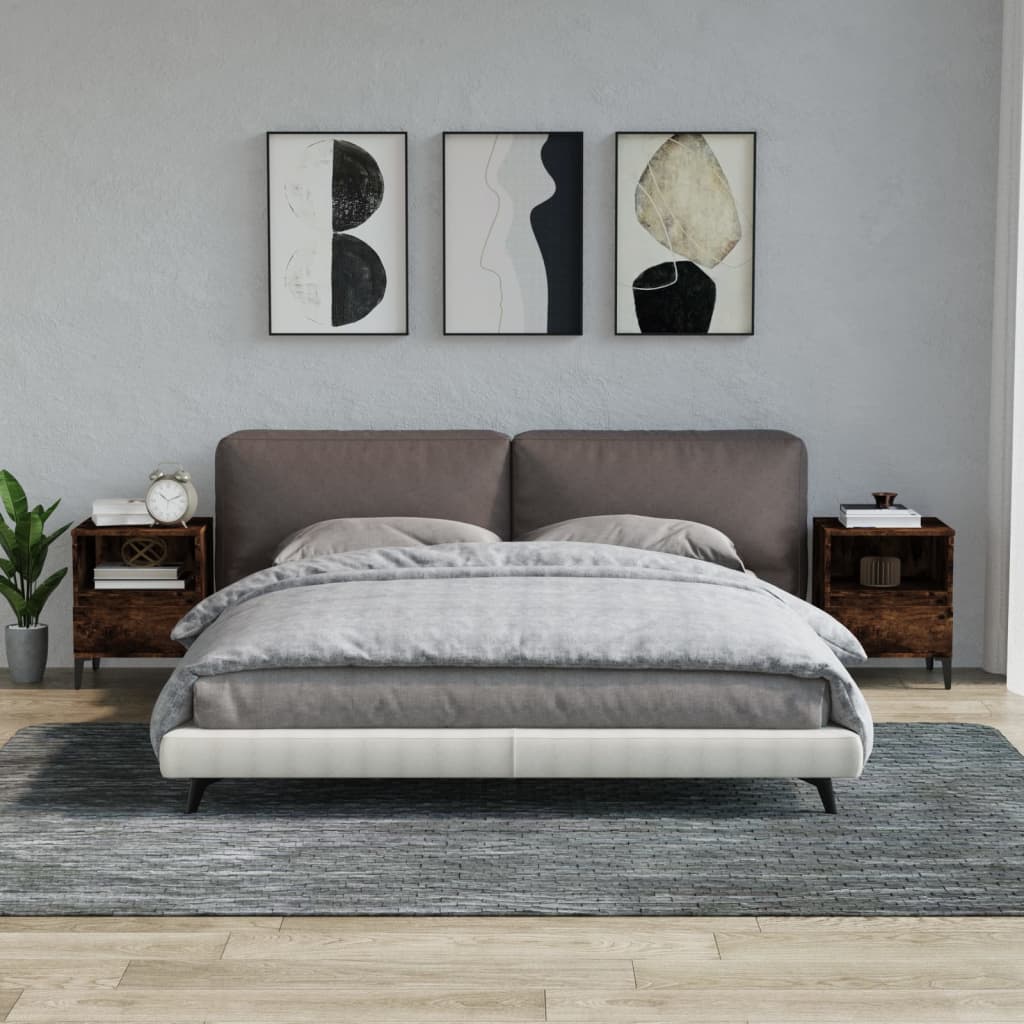 Nachtkastjes 2 st 40x35x50 cm gerookt eikenkleurig is nu te koop bij PeponiXL, paradijselijk wonen!