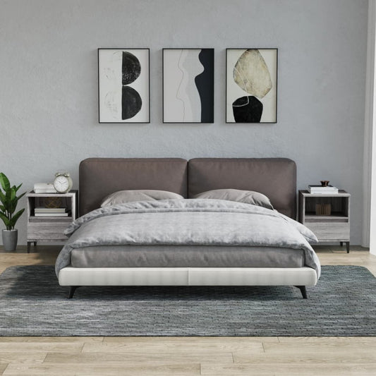 Nachtkastjes 2 st 40x35x50 cm grijs sonoma eikenkleurig is nu te koop bij PeponiXL, paradijselijk wonen!