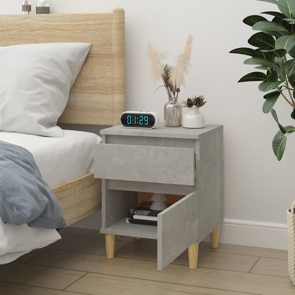 Nachtkastje 40x35x50 cm betongrijs is nu te koop bij PeponiXL, paradijselijk wonen!