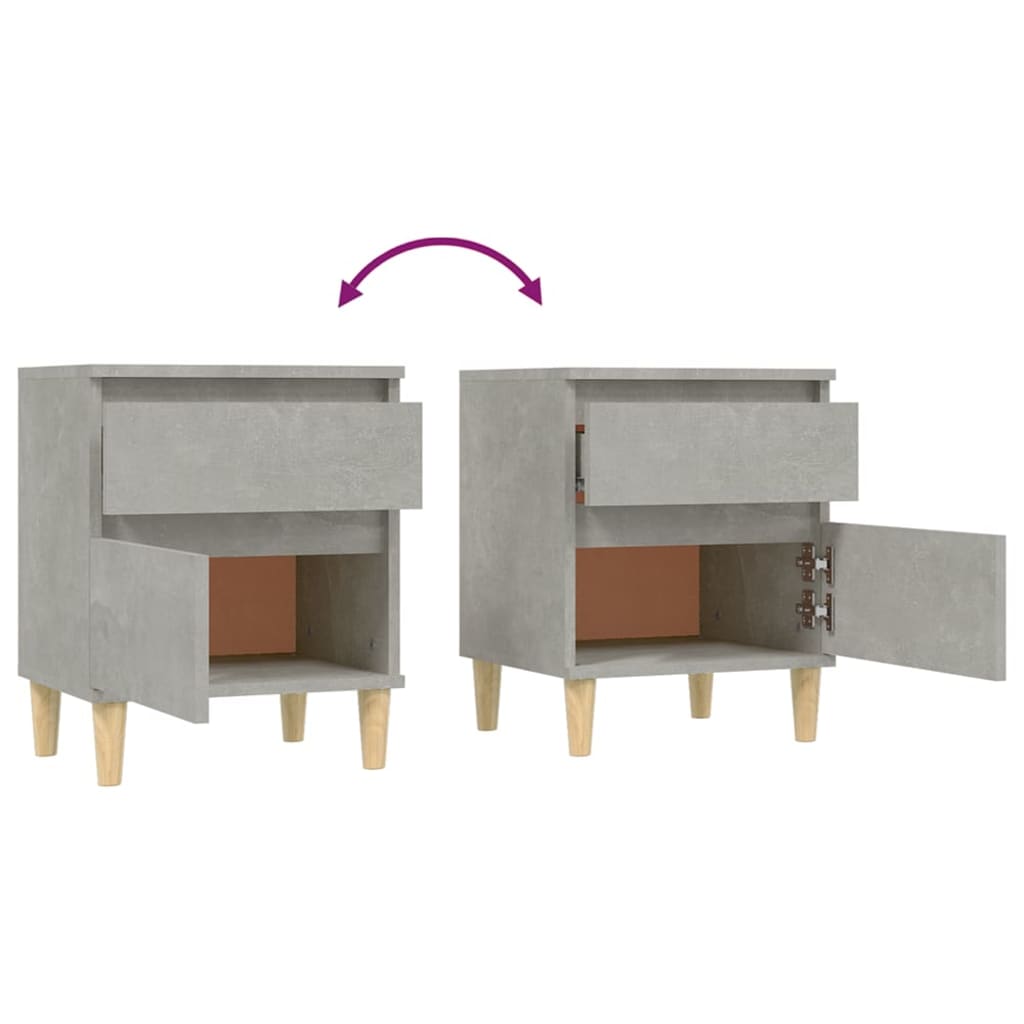 Nachtkastjes 2 st 40x35x50 cm betongrijs is nu te koop bij PeponiXL, paradijselijk wonen!