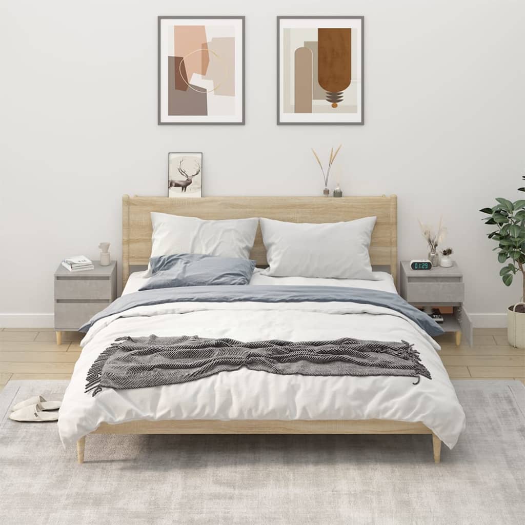 Nachtkastjes 2 st 40x35x50 cm betongrijs is nu te koop bij PeponiXL, paradijselijk wonen!