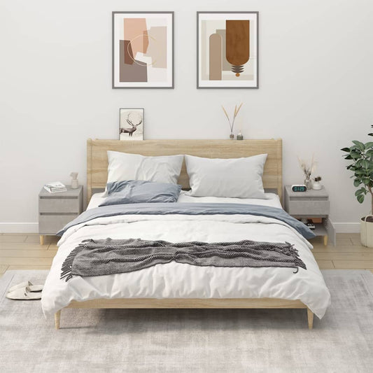 Nachtkastjes 2 st 40x35x50 cm betongrijs is nu te koop bij PeponiXL, paradijselijk wonen!