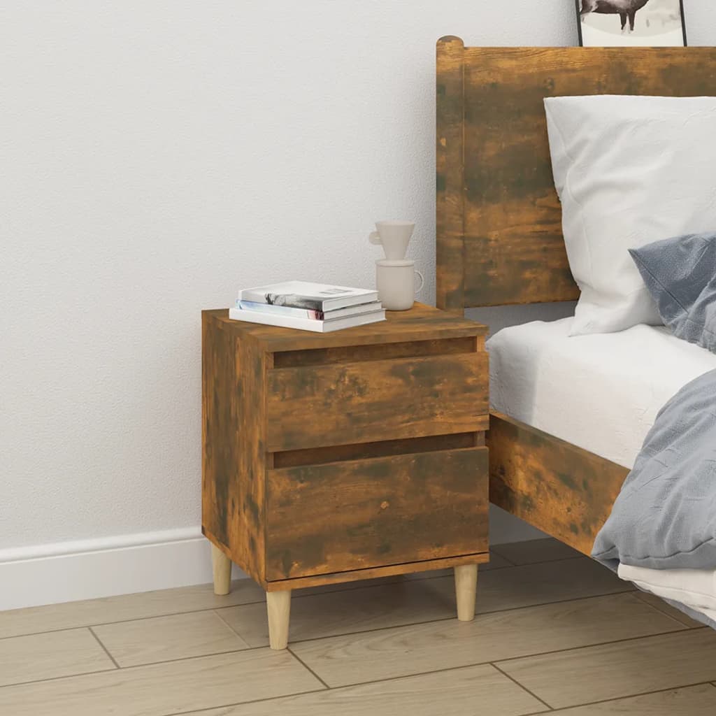 Nachtkastjes 2 st 40x35x50 cm gerookt eikenkleurig is nu te koop bij PeponiXL, paradijselijk wonen!