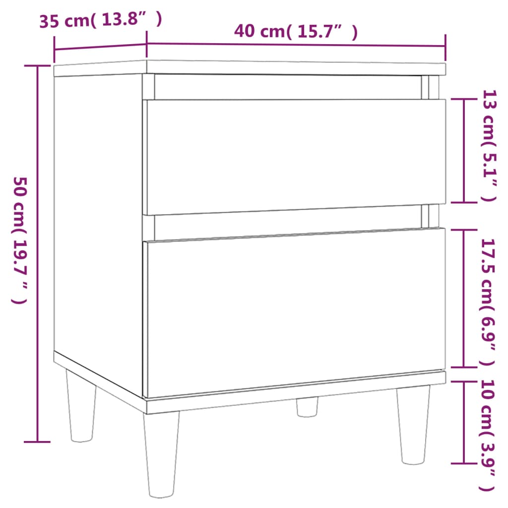 Nachtkastjes 2 st 40x35x50 cm gerookt eikenkleurig is nu te koop bij PeponiXL, paradijselijk wonen!