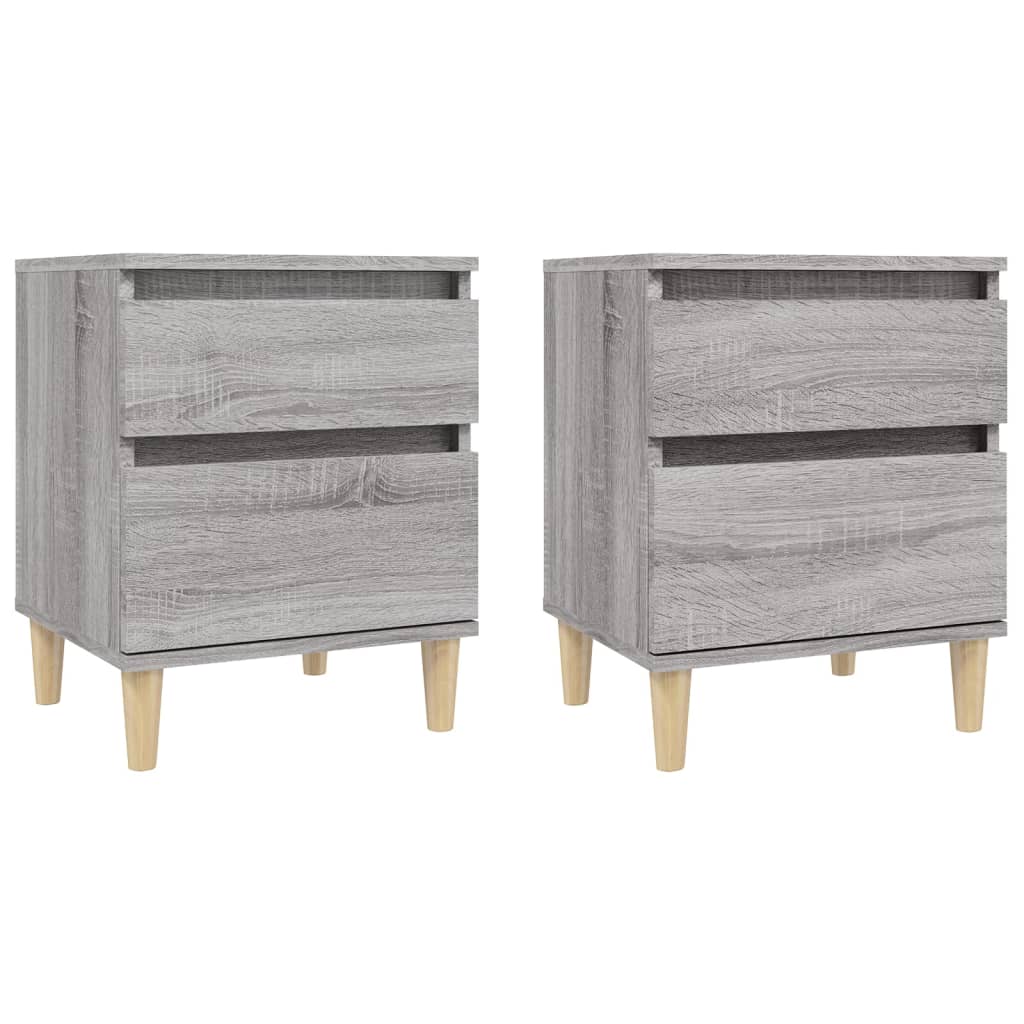 Nachtkastjes 2 st 40x35x50 cm grijs sonoma eikenkleurig is nu te koop bij PeponiXL, paradijselijk wonen!