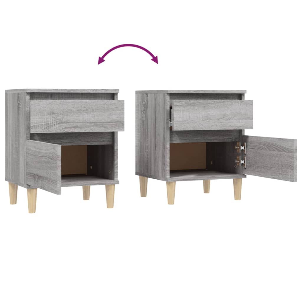 Nachtkastjes 2 st 40x35x50 cm grijs sonoma eikenkleurig is nu te koop bij PeponiXL, paradijselijk wonen!