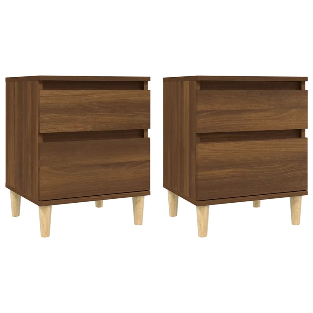 Nachtkastjes 2 st 40x35x50 cm bruin eikenkleur is nu te koop bij PeponiXL, paradijselijk wonen!