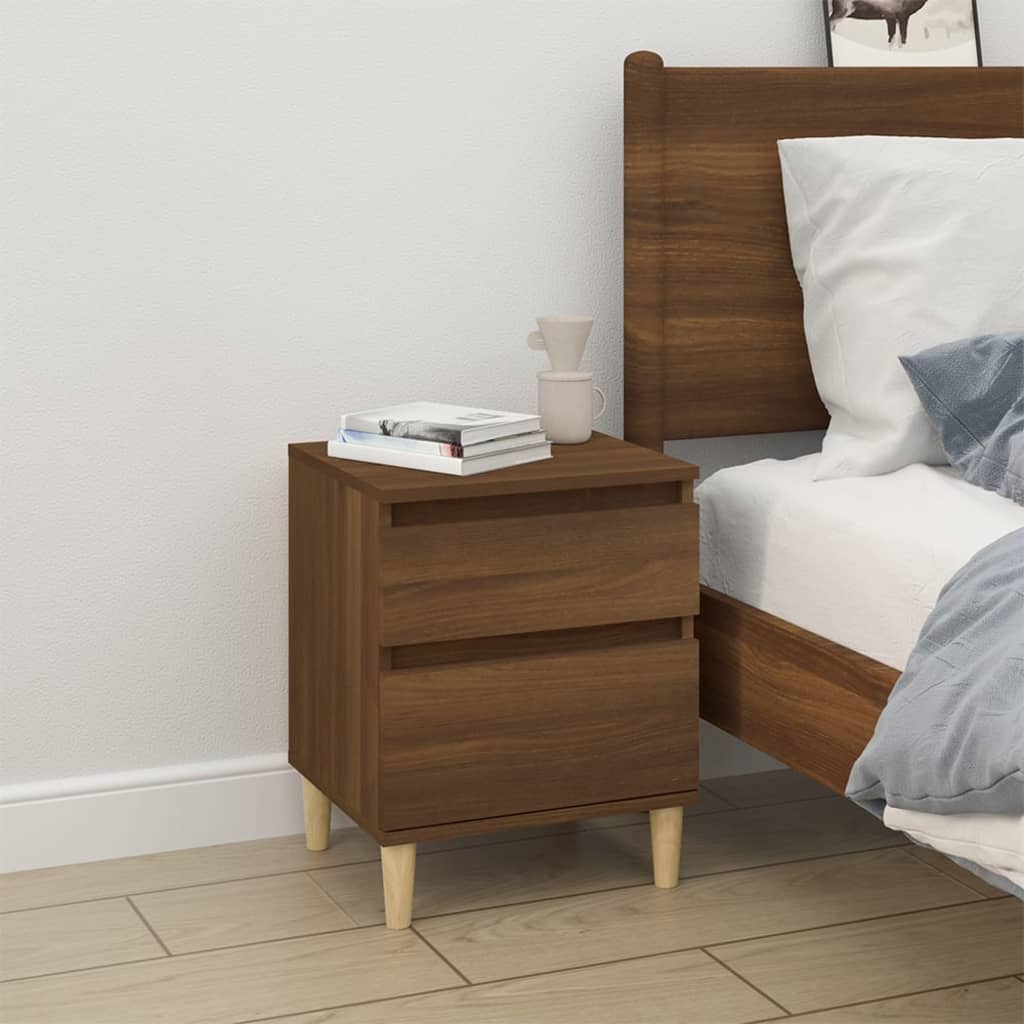 Nachtkastjes 2 st 40x35x50 cm bruin eikenkleur is nu te koop bij PeponiXL, paradijselijk wonen!