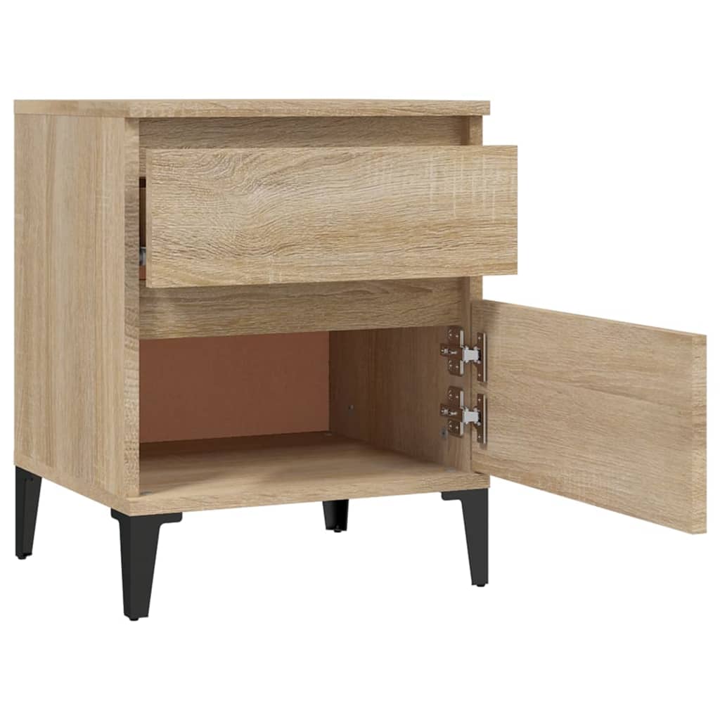Nachtkastjes 2 st 40x35x50 cm sonoma eikenkleurig is nu te koop bij PeponiXL, paradijselijk wonen!