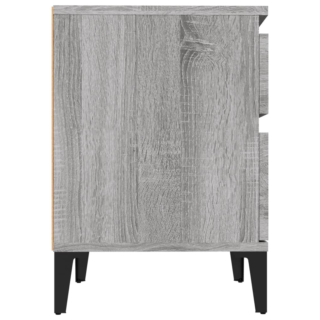 Nachtkastjes 2 st 40x35x50 cm grijs sonoma eikenkleurig is nu te koop bij PeponiXL, paradijselijk wonen!